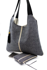 sac "Kumi"- motif samekomon - tissu traditionnel japonais