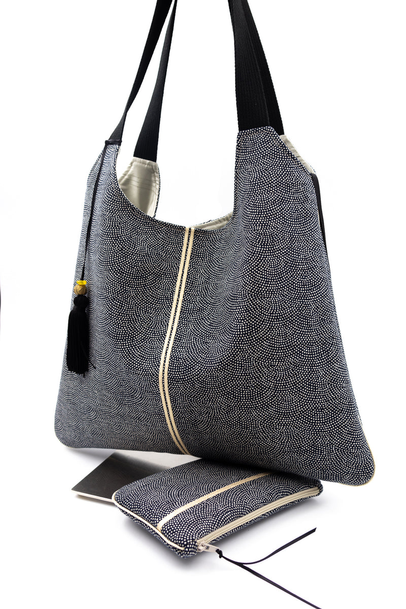 sac "Kumi"- motif samekomon - tissu traditionnel japonais