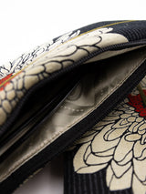 Etui à lunettes - série "red heart kiku"/kaki - tissu Japonais