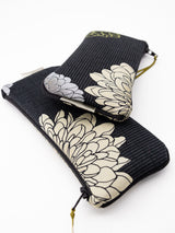 Etui à lunettes - série "red heart kiku"/kaki - tissu Japonais