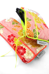 Etui à lunette - serie "kiku rose"/rose & jaune fluo - tissu Japonais (Copie) (Copie)