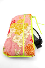 Etui à lunette - serie "kiku rose"/rose & jaune fluo - tissu Japonais (Copie) (Copie)