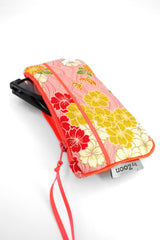 Etui à lunette - serie "kiku rose"/rose & jaune fluo - tissu Japonais (Copie) (Copie)
