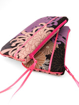 Etui à lunette - serie "kiku violet"/rose- tissu Japonais