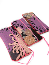 Etui à lunette - serie "kiku violet"/rose- tissu Japonais