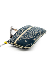 Etui à lunette - indigo "multi motifs" traditionnel - tissu japonais