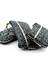 Etui à lunette - indigo "multi motifs" traditionnel - tissu japonais