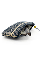 Etui à lunette - indigo "multi motifs" traditionnel - tissu japonais