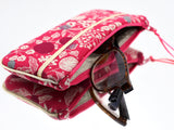 étui lunettes - motif "Echino"- rose - tissu japonais