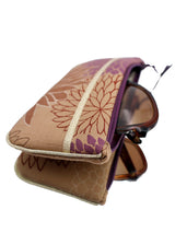 Etui lunettes - Kiku beige/doré violet