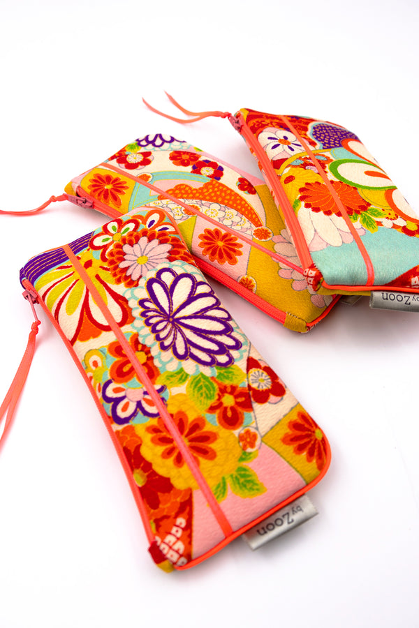 Etui lunettes - tissu kimono ancien