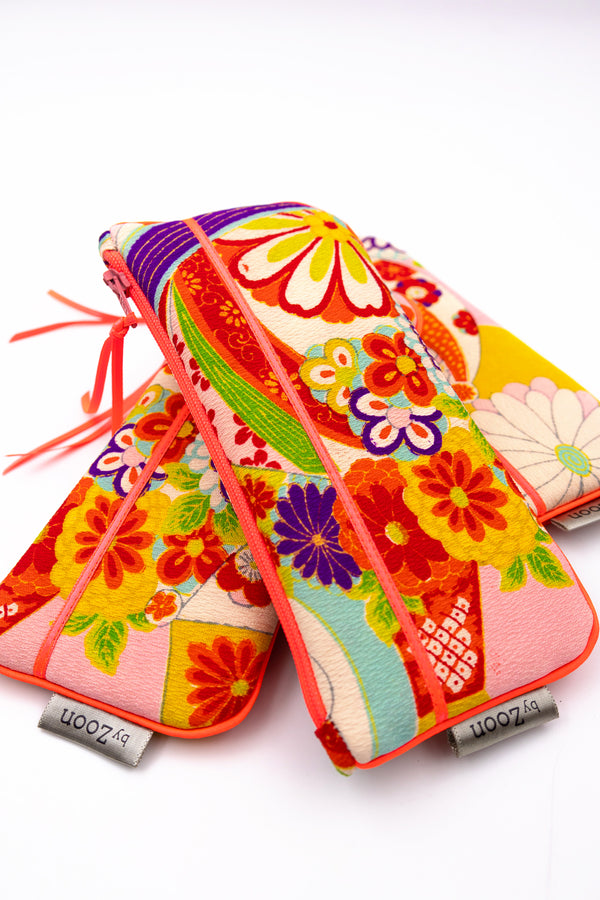 Etui lunettes - tissu kimono ancien