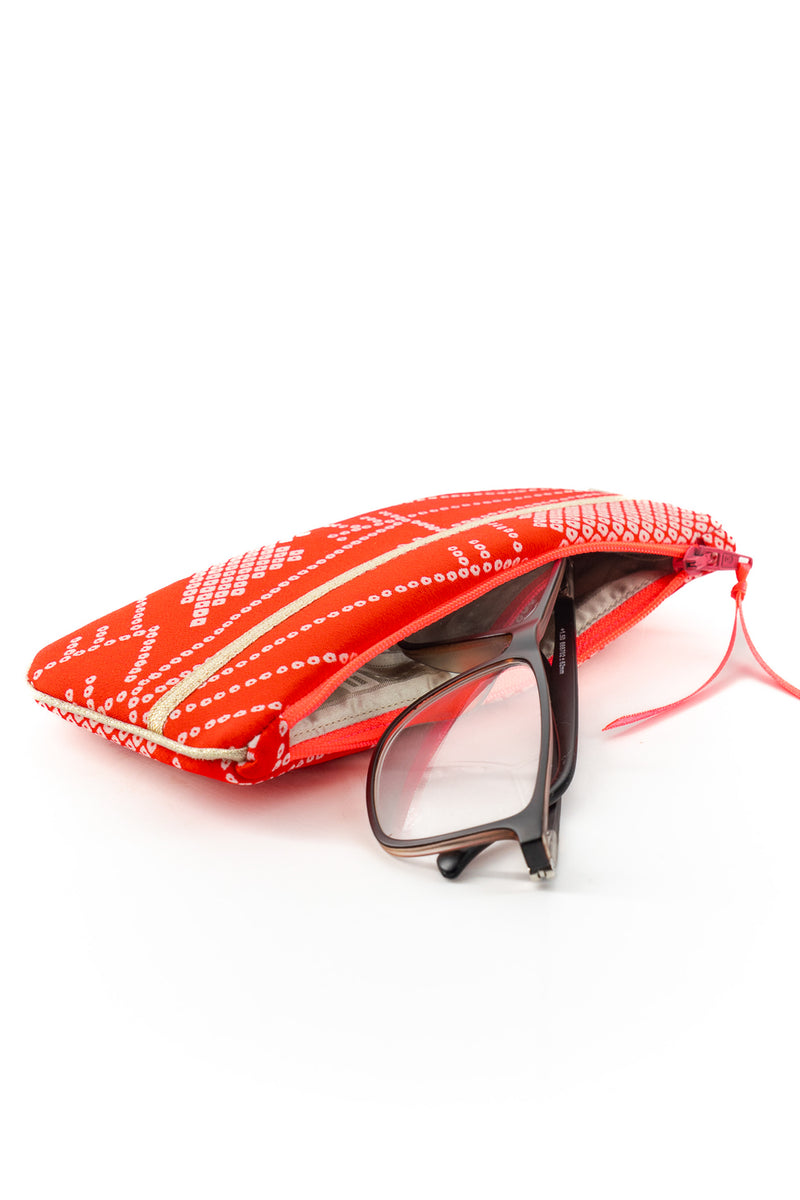 étui à lunette - tissu de kimono japonais ancien - soie -