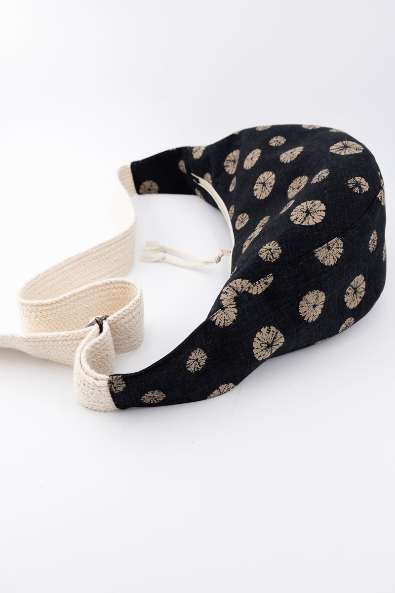 Copie de sac moon bag - motif "oursin" noir - tissu japonais