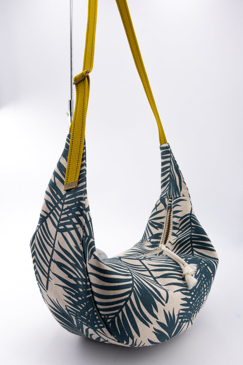 sac moon bag - motif palme - tissu français