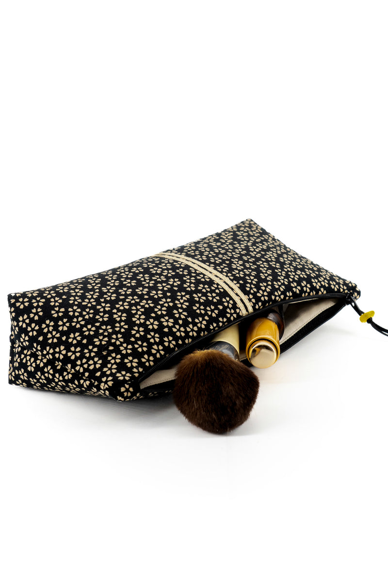 Trousse à maquillage S,M + Pinceau - série "UME" - Tissu japonais